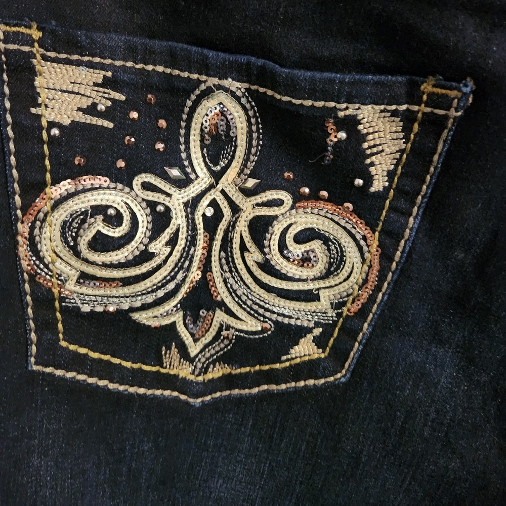 Lane Bryant Dark Blue Jewel Flare Jeans Size 18 - Picture 5 of 6